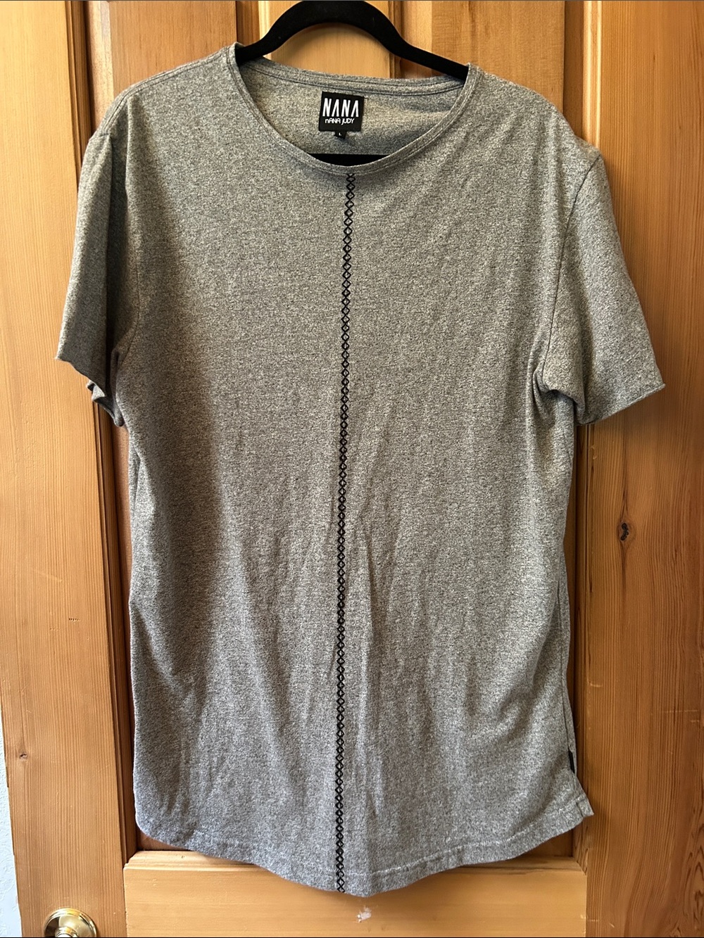nANA judy Grey Crewneck Tee with Branded Neck Label